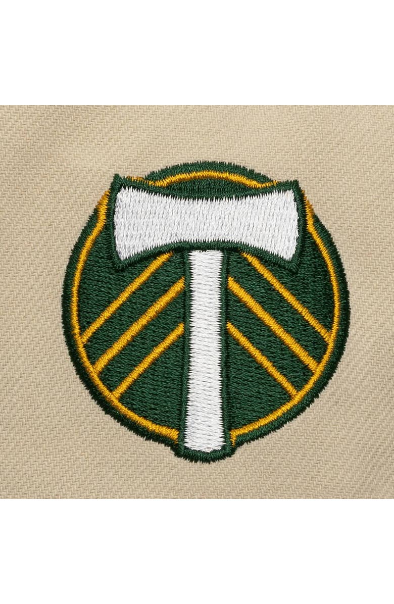 Mitchell & Ness Men's Mitchell & Ness Cream/Green Portland Timbers Upside Down Pro Pinch Snapback Hat, Alternate, color, Cream
