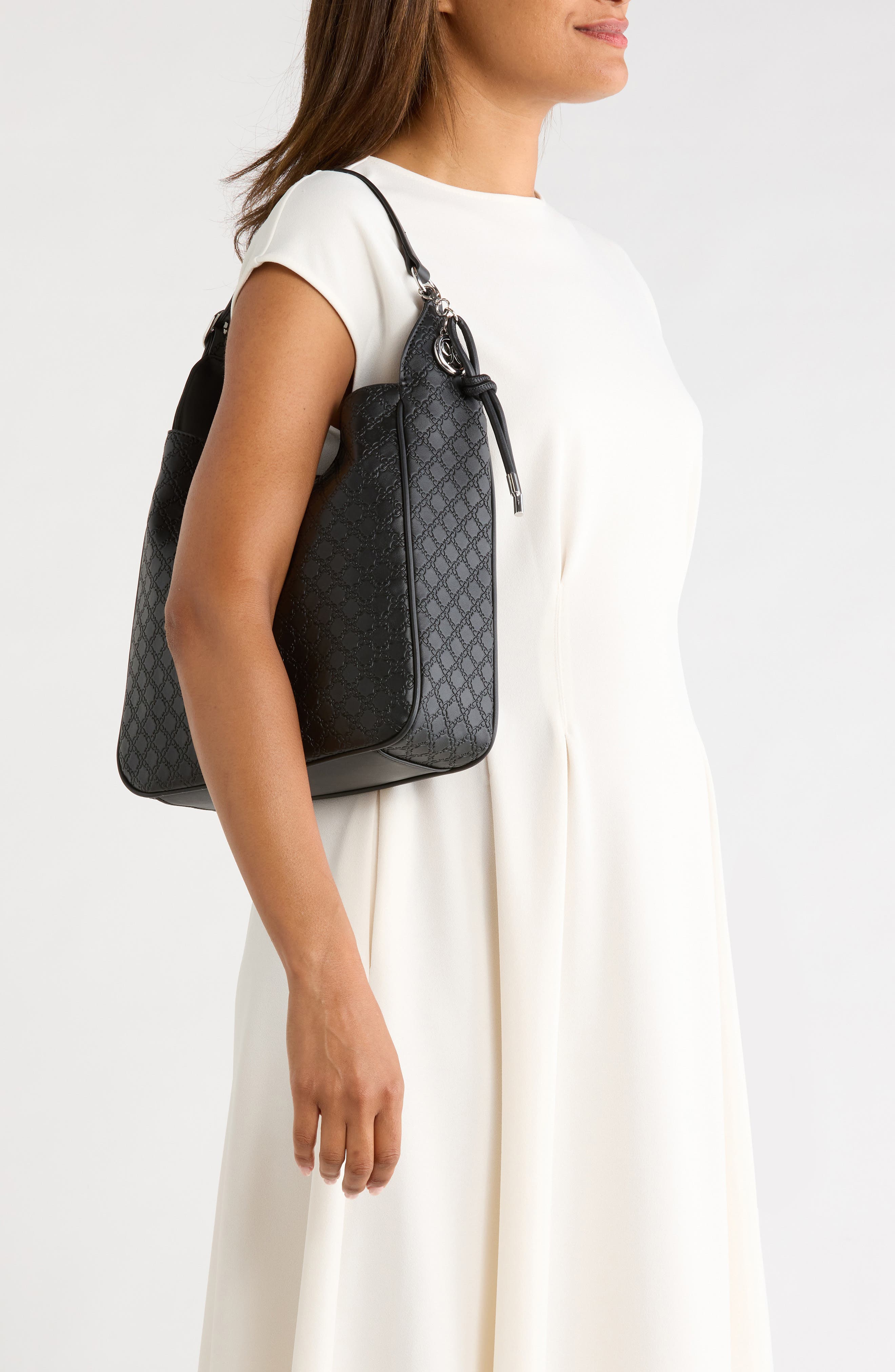Samson Faux Leather Hobo Bag, Alternate, color, BLACK