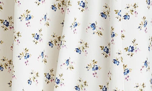 Wayf Leonie Floral Crepe Midi Dress In Ivory Ditsy