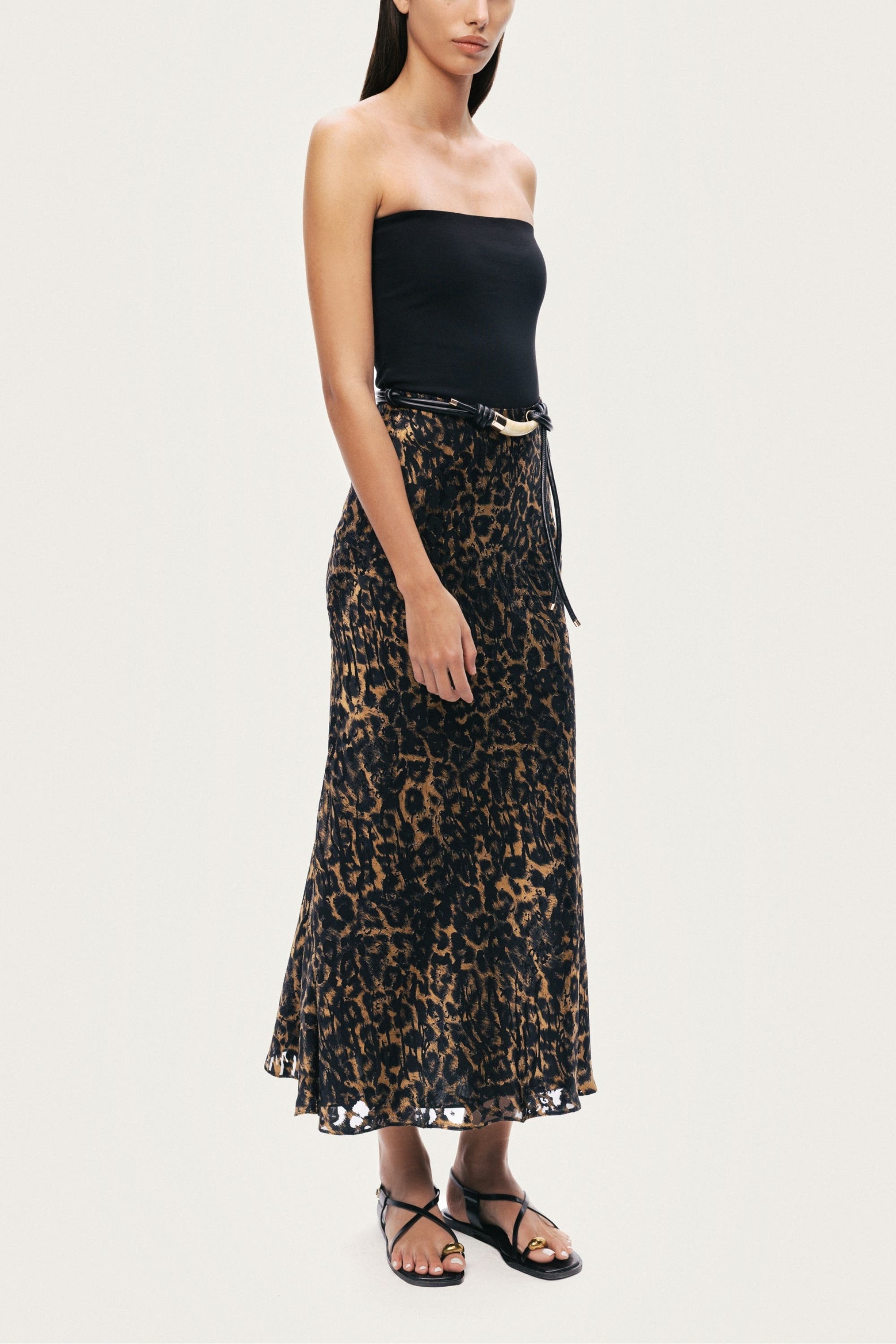 Printed Leopard Midi Skirt - image 2