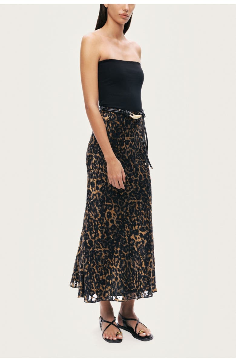 Nocturne Printed Leopard Midi Skirt, Alternate, color, Multi-Colored