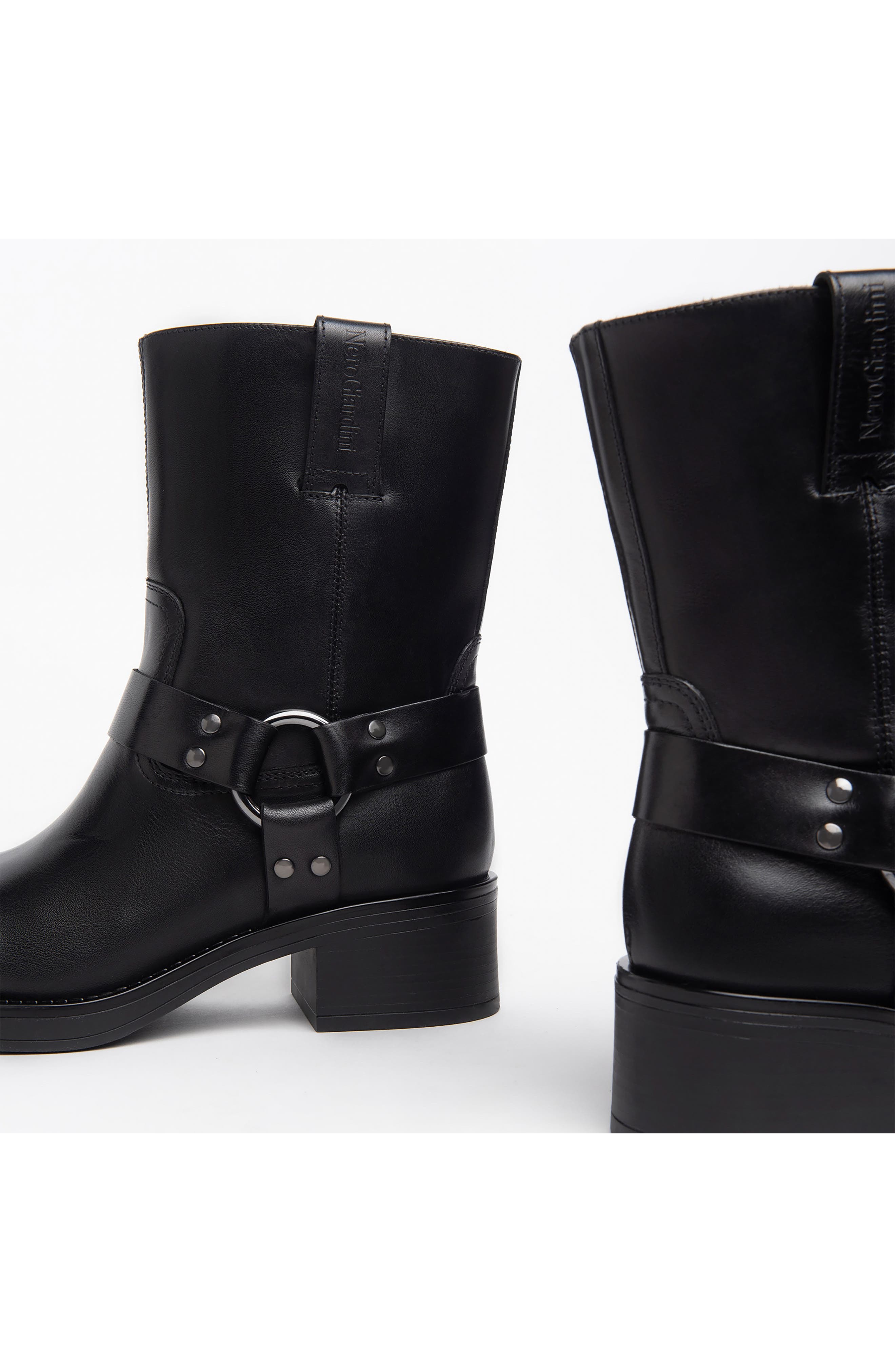 NeroGiardini Harness Bootie, Alternate, color, Black