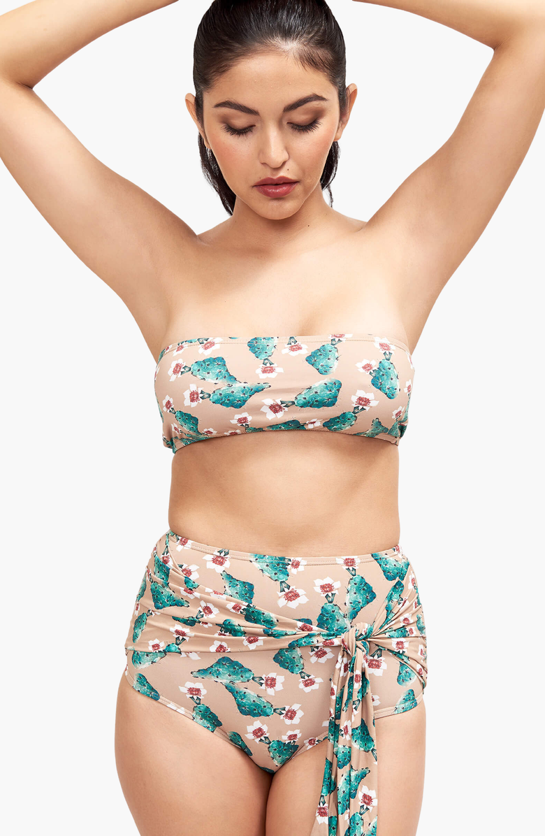 Sauipe Giovanna Strapless Bikini Top, Main, color, Cactus Print