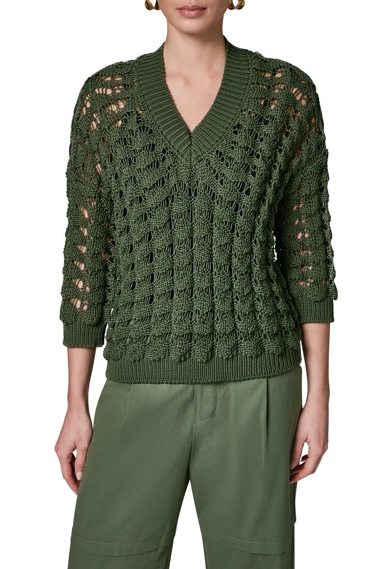 Relaxed Fit V-Neck Sweater, Main, color, VERDE