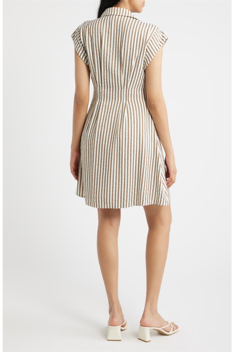 Striped Button Front Shirtdress, Alternate, color, IVORY MULTI