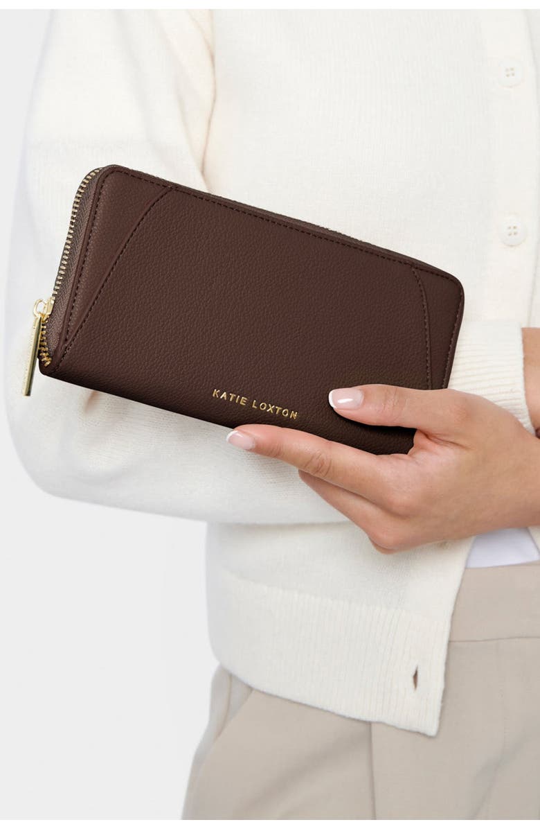 Katie Loxton Hana Wallet, Alternate, color, Chocolate