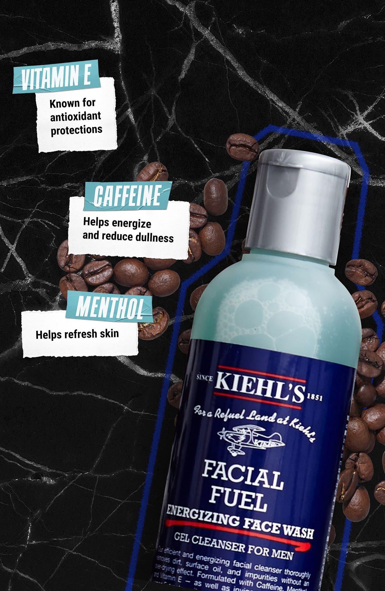 Kiehl's Since 1851 Facial Fuel Energizing Face Wash for Men (Men
