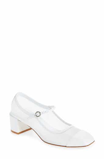 aeyde Mesh Cap Toe Mary Jane Pump