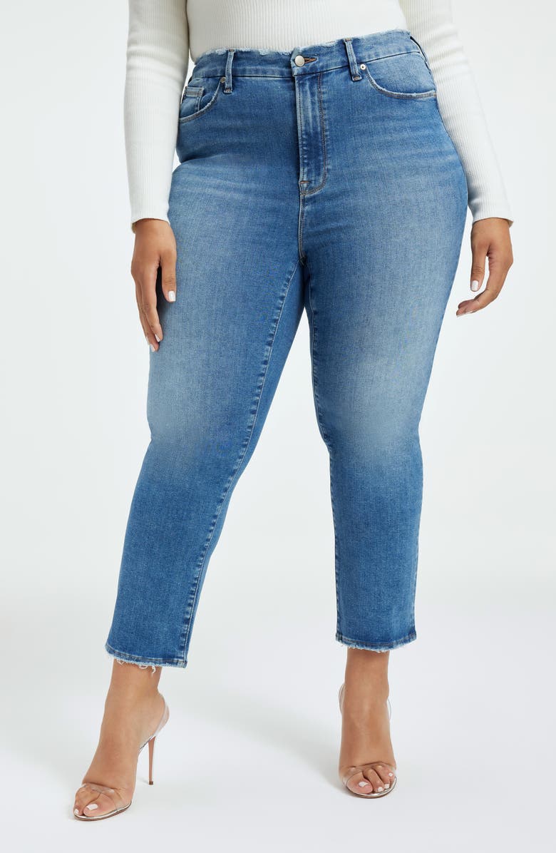 Good American Always Fits Good Classic Straight Leg Jeans, Alternate, color, Indigo316