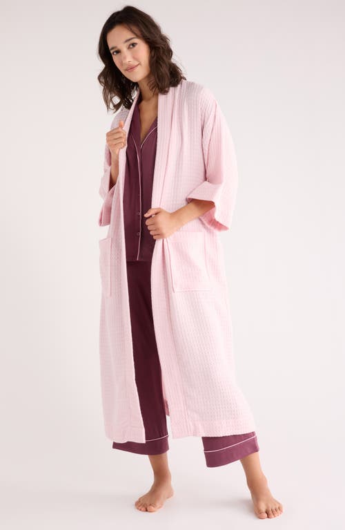 Nordstrom Rack Midi Waffle Knit Robe In Pink