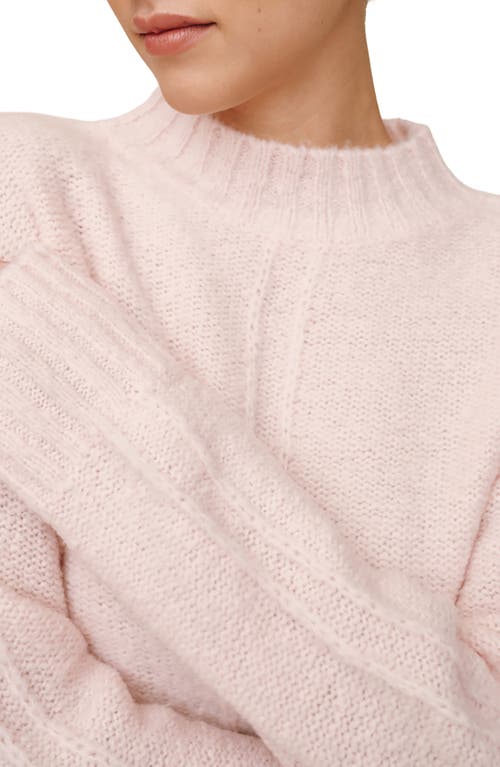 Bella Dahl Mock Neck Merino Wool Blend Sweater In Pink