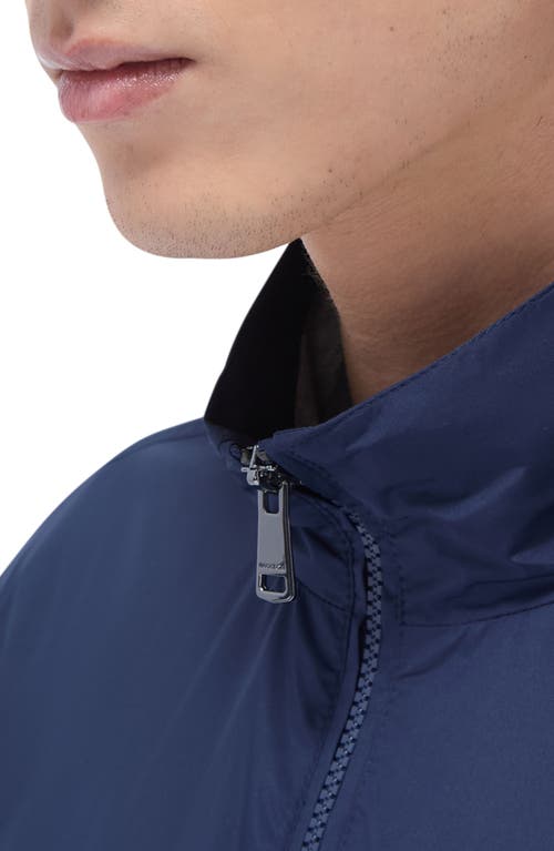 Bugatchi Water Repellent Packable Jacket With Removable Hood In Navy