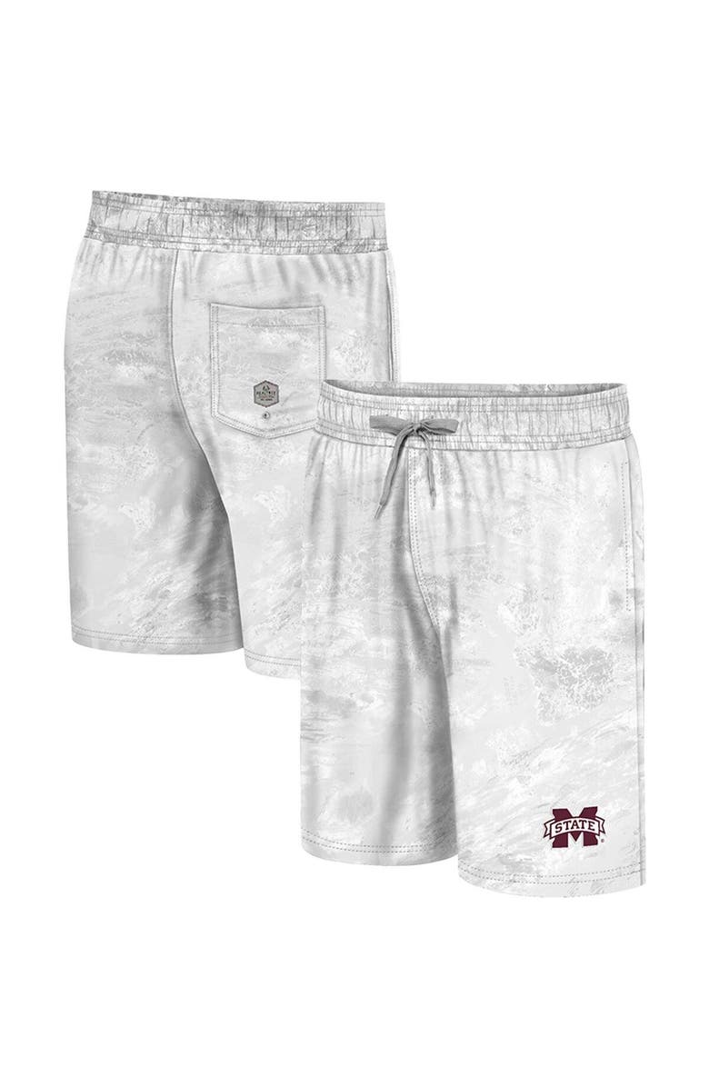 COLOSSEUM Men's Colosseum White Mississippi State Bulldogs Realtree Aspect Ohana Swim Shorts, Main, color, White