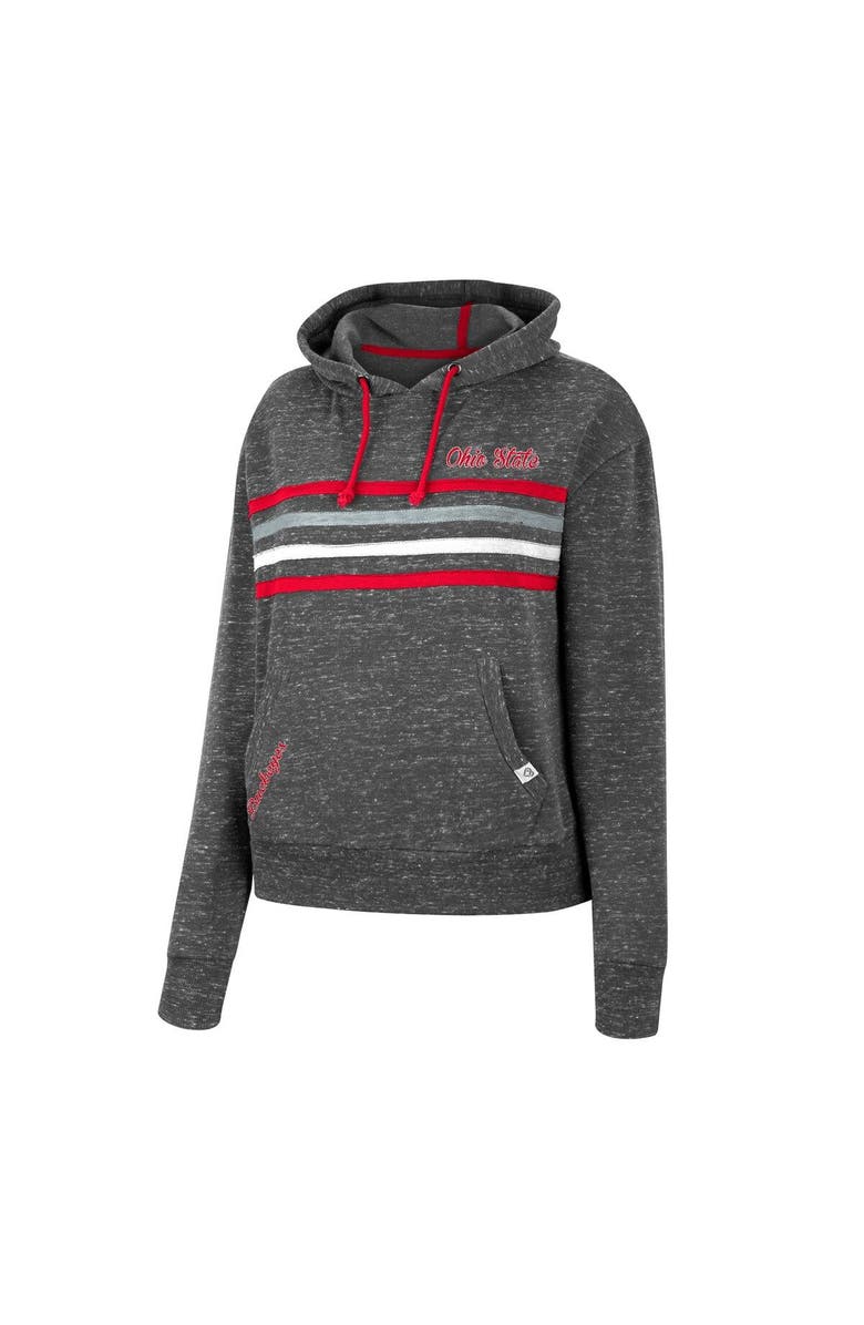 COLOSSEUM Women's Colosseum Charcoal Ohio State Buckeyes Backstage Speckled Pullover Hoodie, Alternate, color,