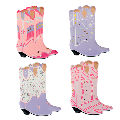 Daydream Society Pony Tales Cowgirl Boot Large Plates In Assorted Pre-pack
