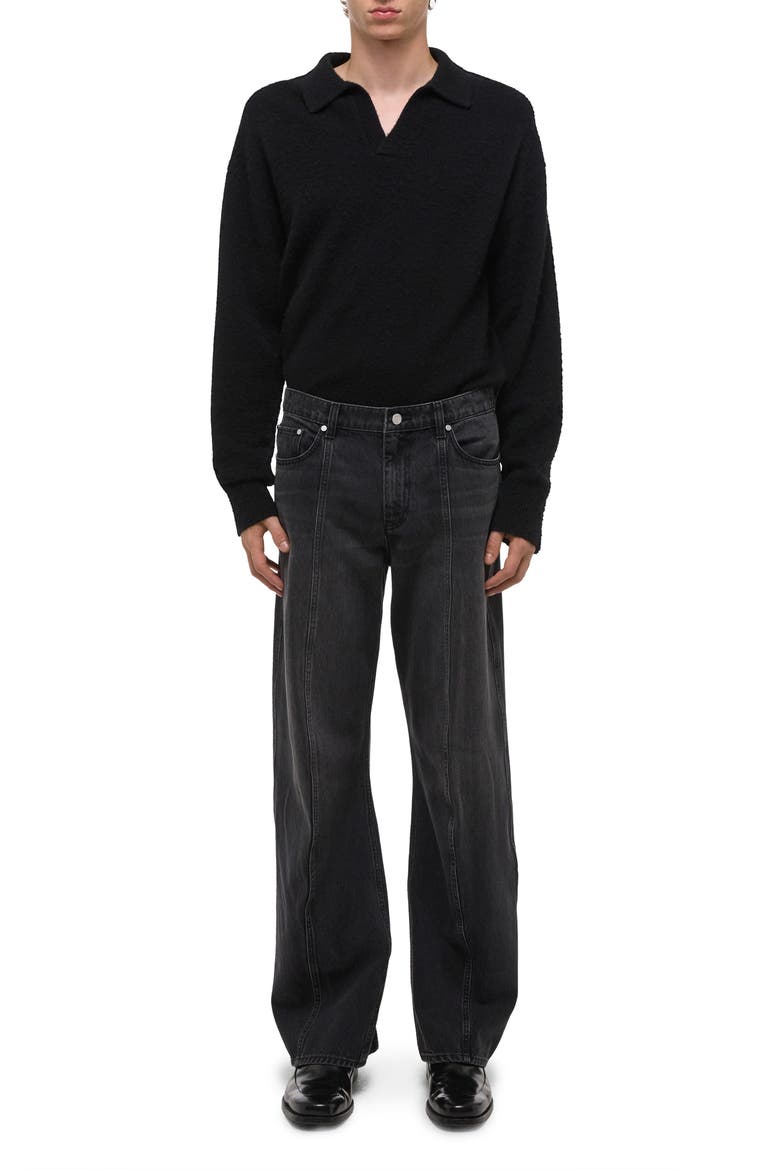 Relaxed Straight Leg Ski Jeans, Alternate, color, FADED BLACK