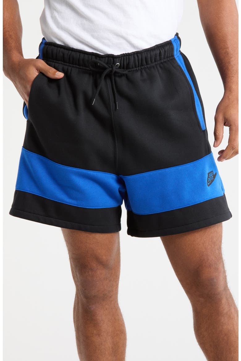 Sportswear Club Fleece Shorts, Main, color, BLACK/ GAME ROYAL