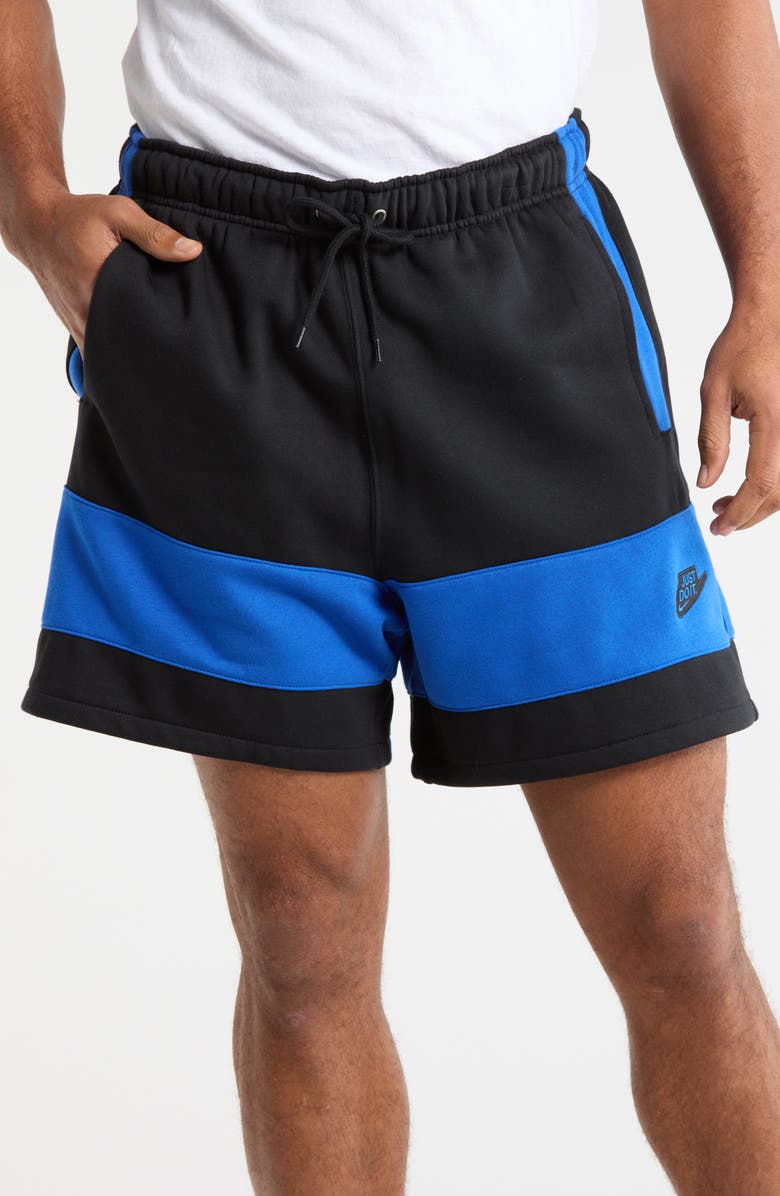 Nike Sportswear Club Fleece Shorts, Main, color, Black/ Game Royal