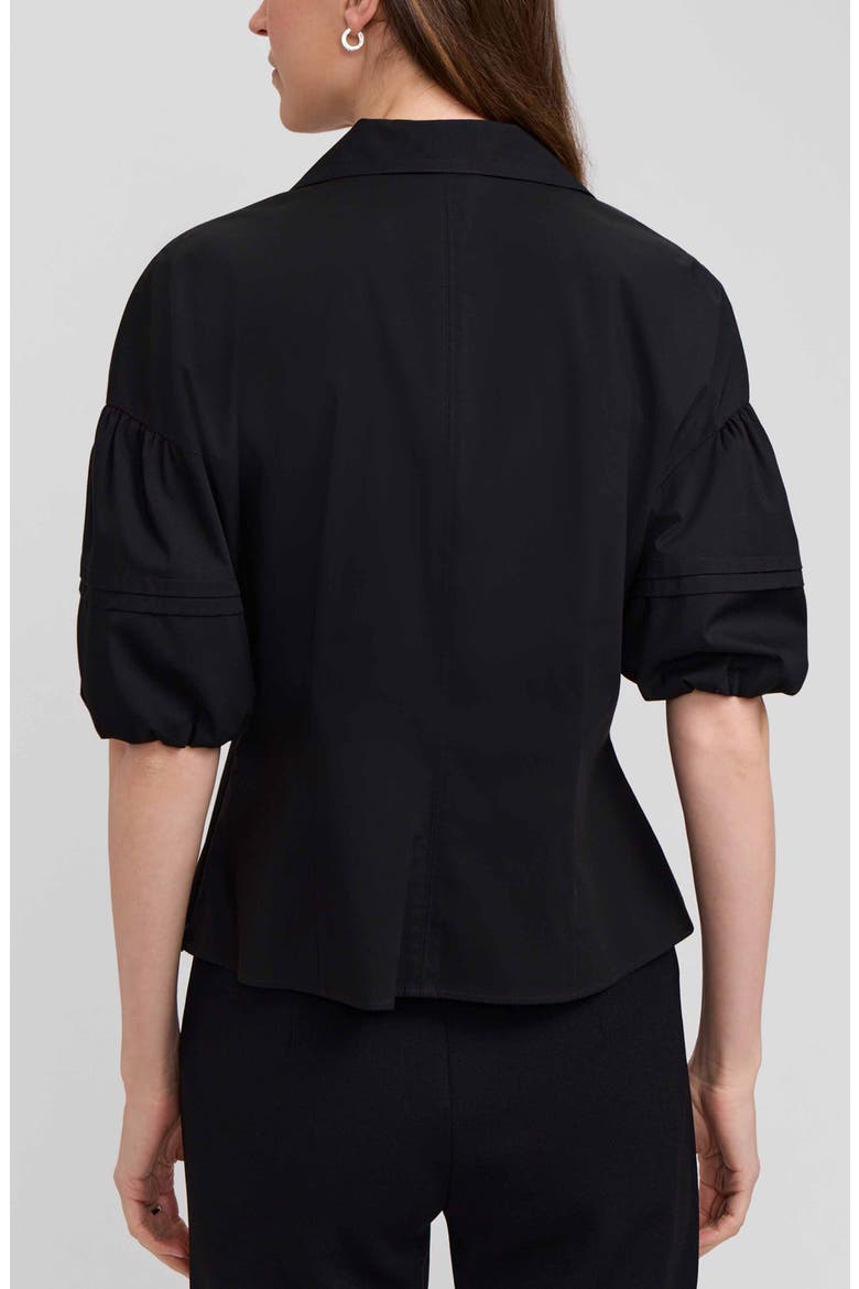 Lucia Puff Sleeve Popover Shirt, Alternate, color, BLACK