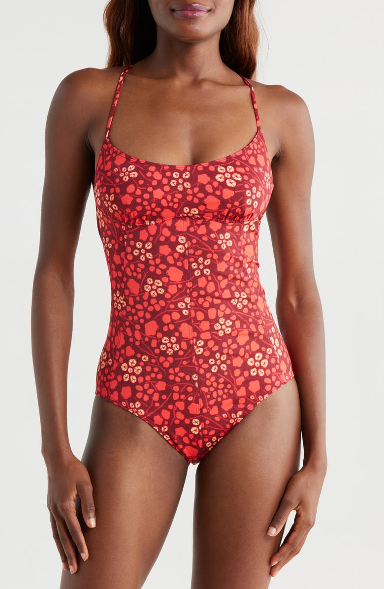 Ulla Johnson Positano One-Piece Swimsuit, Main, color, Coral