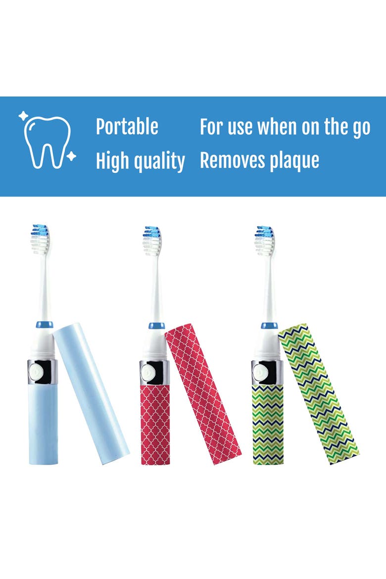 Portable Sonic Toothbrush 3-Pack, Alternate, color, Blue, Pink, Green