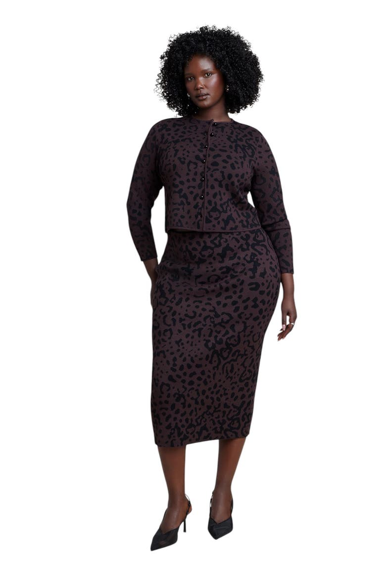 Sweater  Midi Skirt, Alternate, color, BROWN LEOPARD