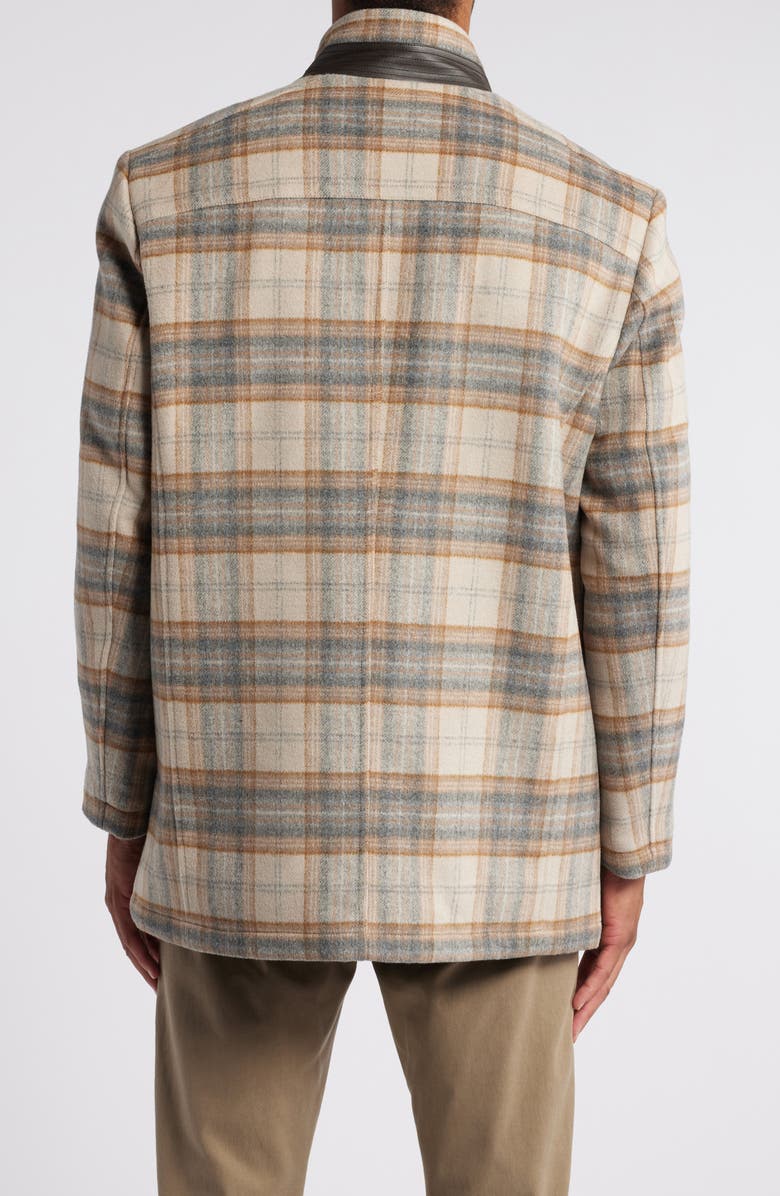 Johnston & Murphy Upton Plaid Car Coat with Removable Bib, Alternate, color, 