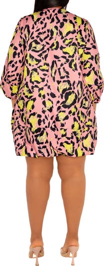 Rainbow Leopard Print Bubble Hem Dress