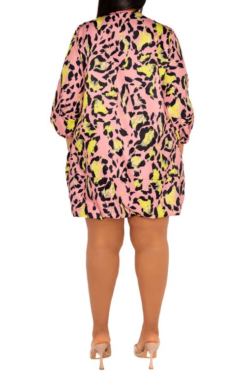 Buxom Couture Rainbow Leopard Print Bubble Hem Dress In Multi
