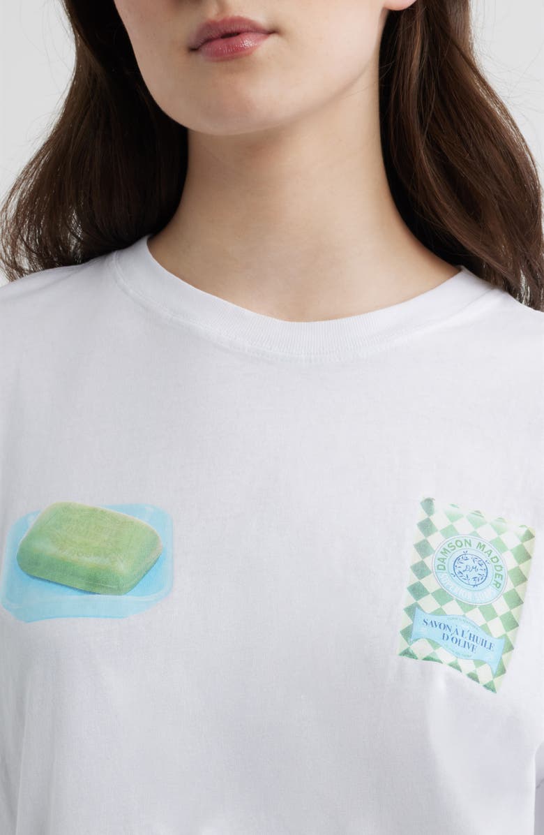Damson Madder Savon Cotton Graphic T-Shirt, Alternate, color, White