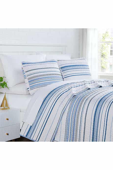 SOUTHSHORE FINE LINENS Coastal Stripes Oversized Quilt Sets