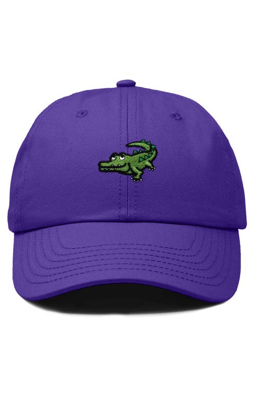 Dalix Alligator Embroidered Wildlife Cap In Purple
