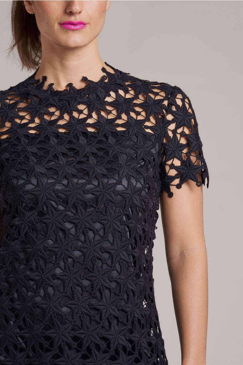 Macrame Lace Dress, Alternate, color, Black