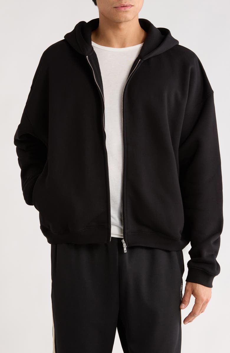 Represent Initial Oversize Full Zip Hoodie, Main, color, Black