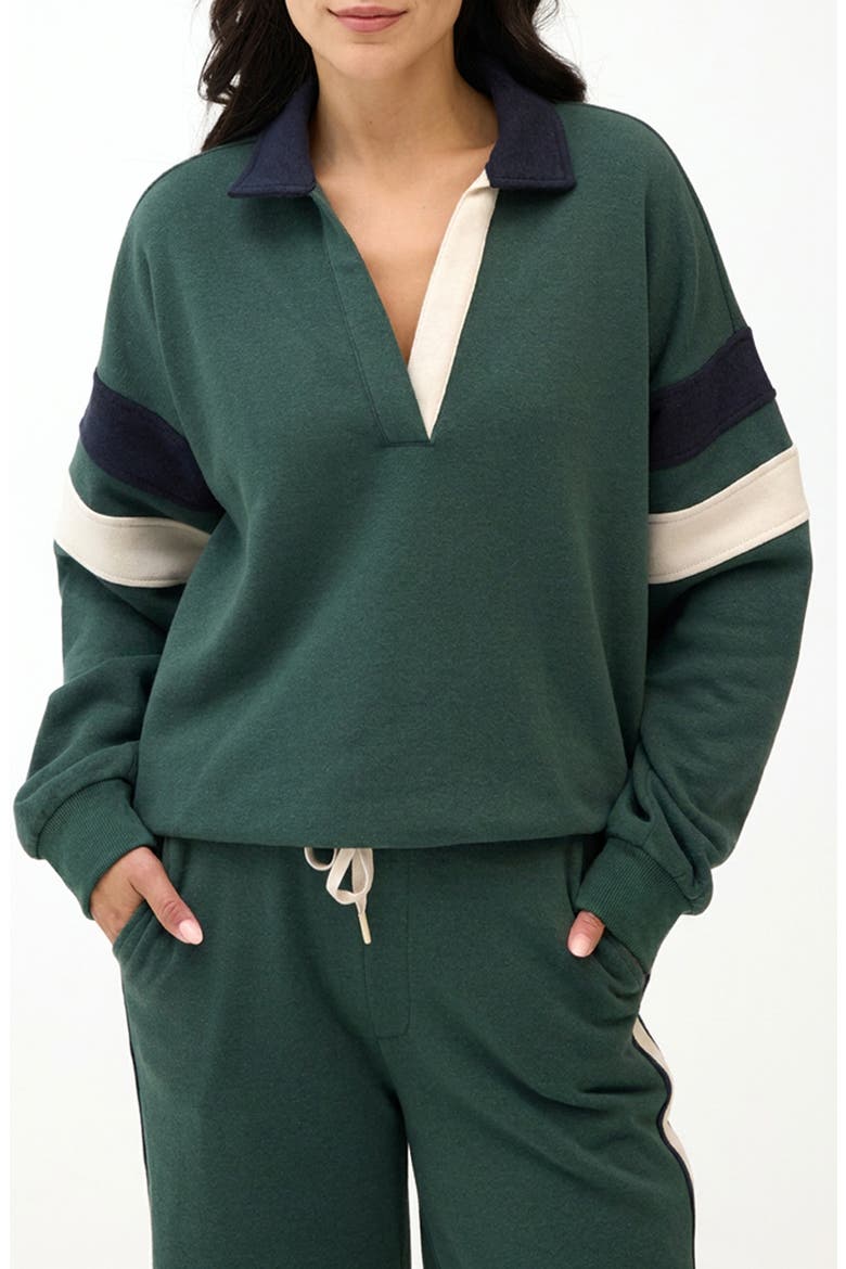 Lourdes Colorblock Fleece Sweatshirt, Main, color, ALPINE/ GALAXY