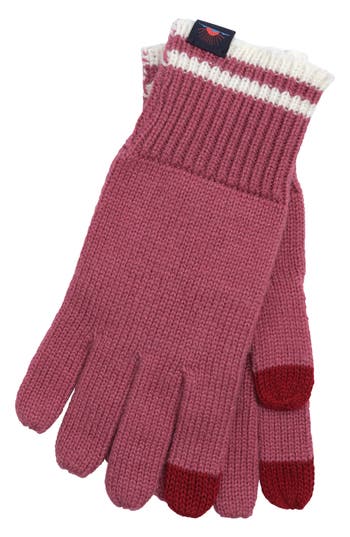 Faherty Retro Stripe Gloves In Pink