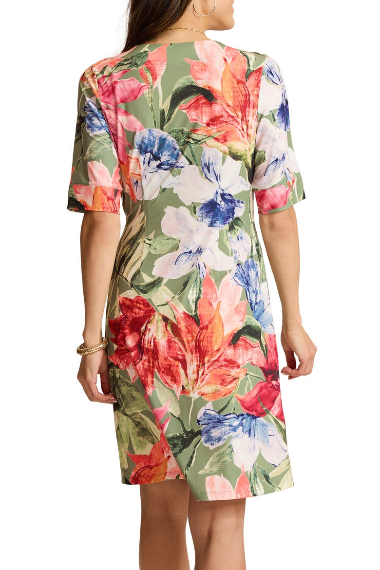 Carmela Floral Print Wrap Dress, Alternate, color, DUSTY SAGE