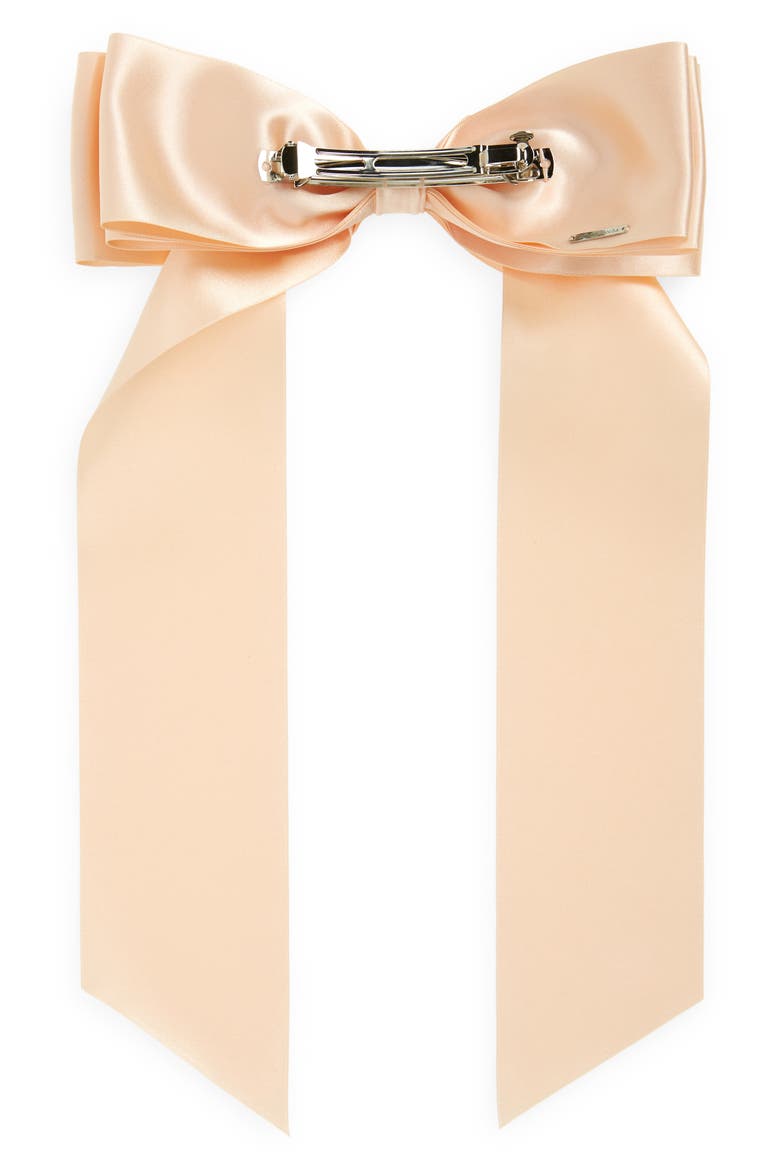 Embellished Bow Hair Clip, Alternate, color, ROSE/ PEARL/ CRYSTAL
