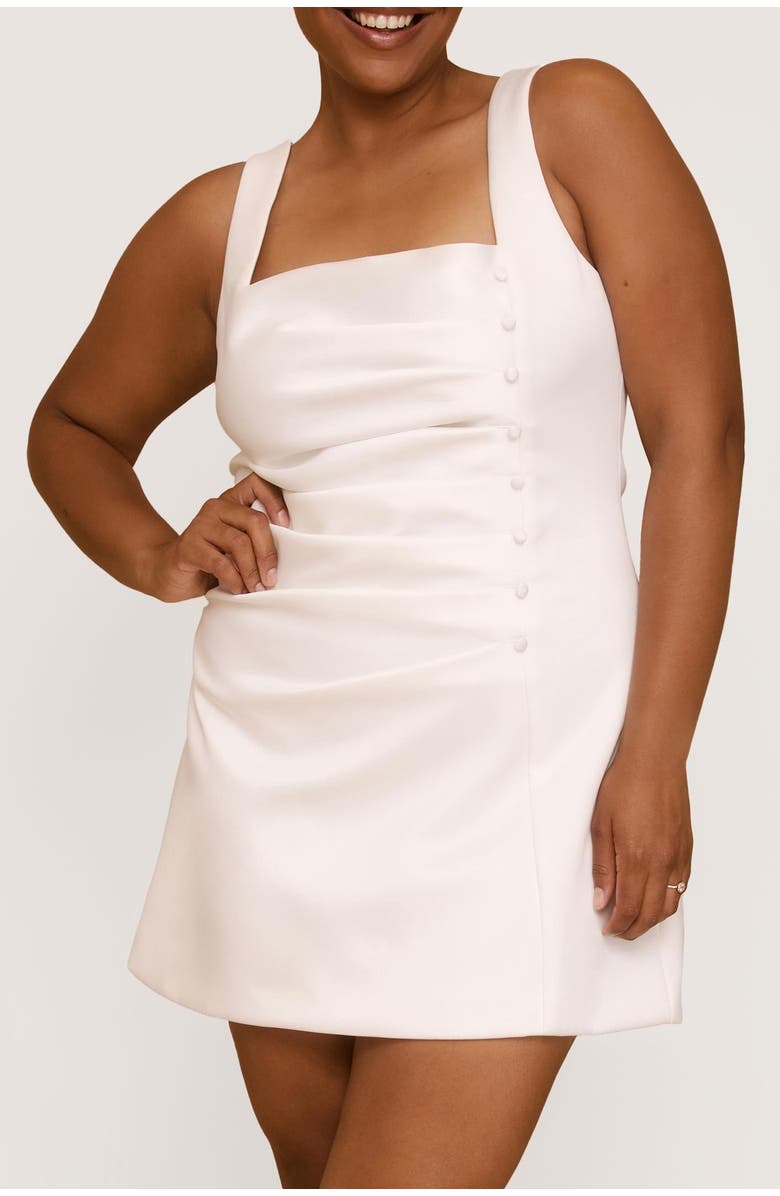 Six Stories Bonnie Square Neck Satin Mini Dress, Alternate, color, 