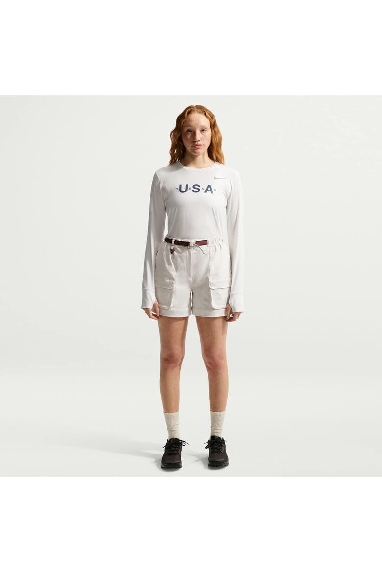 Women's Nike ACG  White Team USA Dri-FIT Primary Logo Long Sleeve T-Shirt, Main, color, White
