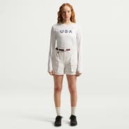 Nike Women's Nike ACG  White Team USA Dri-FIT Primary Logo Long Sleeve T-Shirt