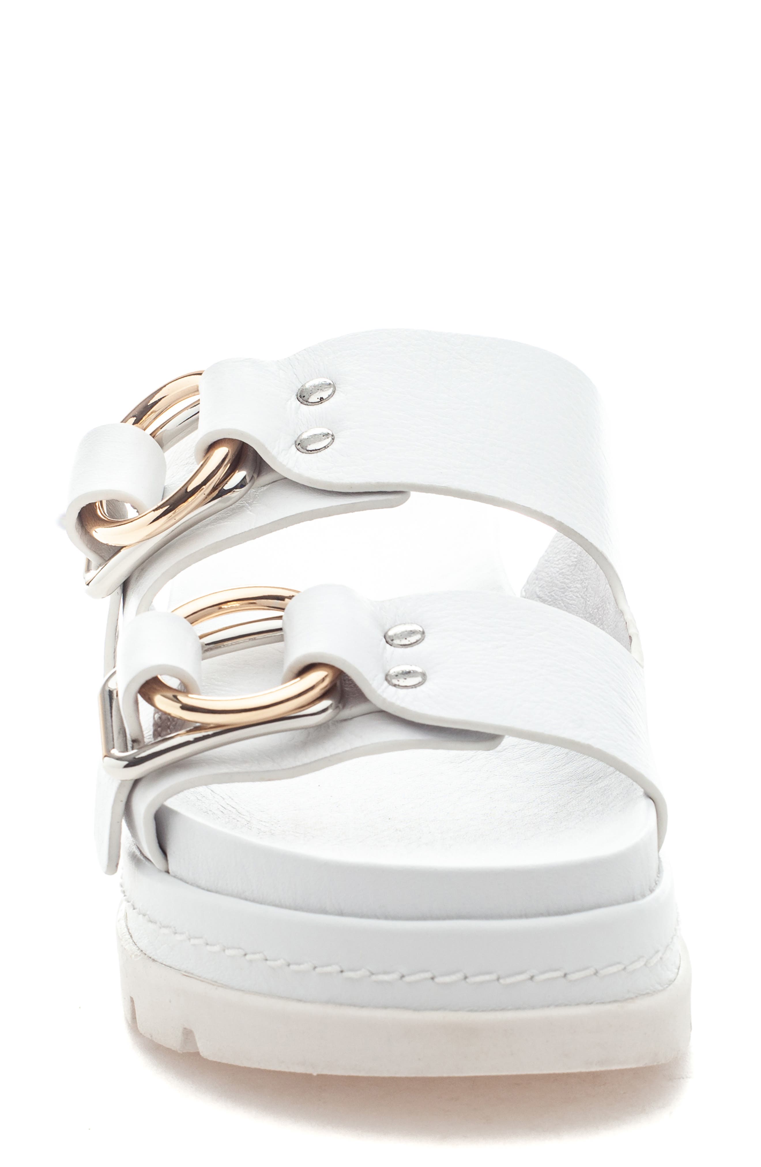 Baha Slide Sandal, Alternate, color, WHITE LEATHER