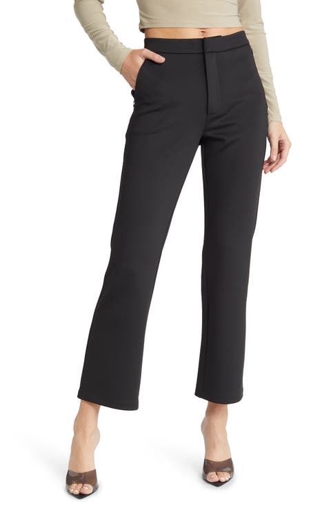Sculpting Cropped Straight Trousers (Regular & Plus Size)
