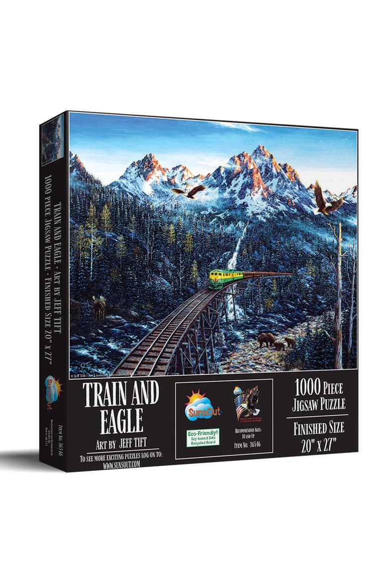 Train and Eagle 1000 piece Jigsaw Puzzle for Adults, Main, color, Multicolor