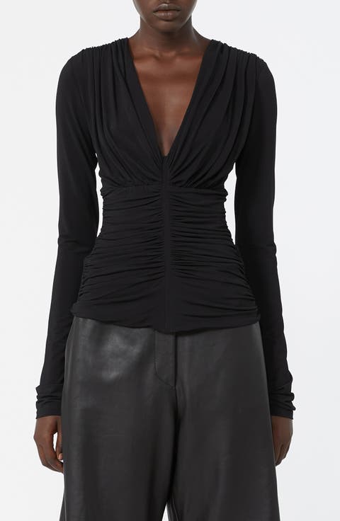 Beato Ruched Long Sleeve Cotton Jersey Top
