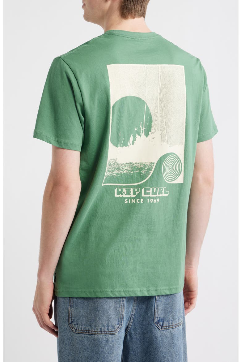 Artist of the Search Sailboat Cotton Graphic T-Shirt, Alternate, color, LEAF GREEN