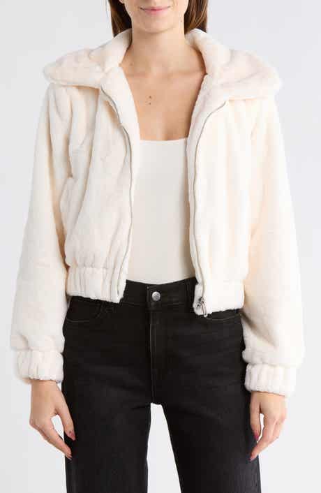 INTERNATIONAL DESIGNER Faux Fur Bomber Jacket