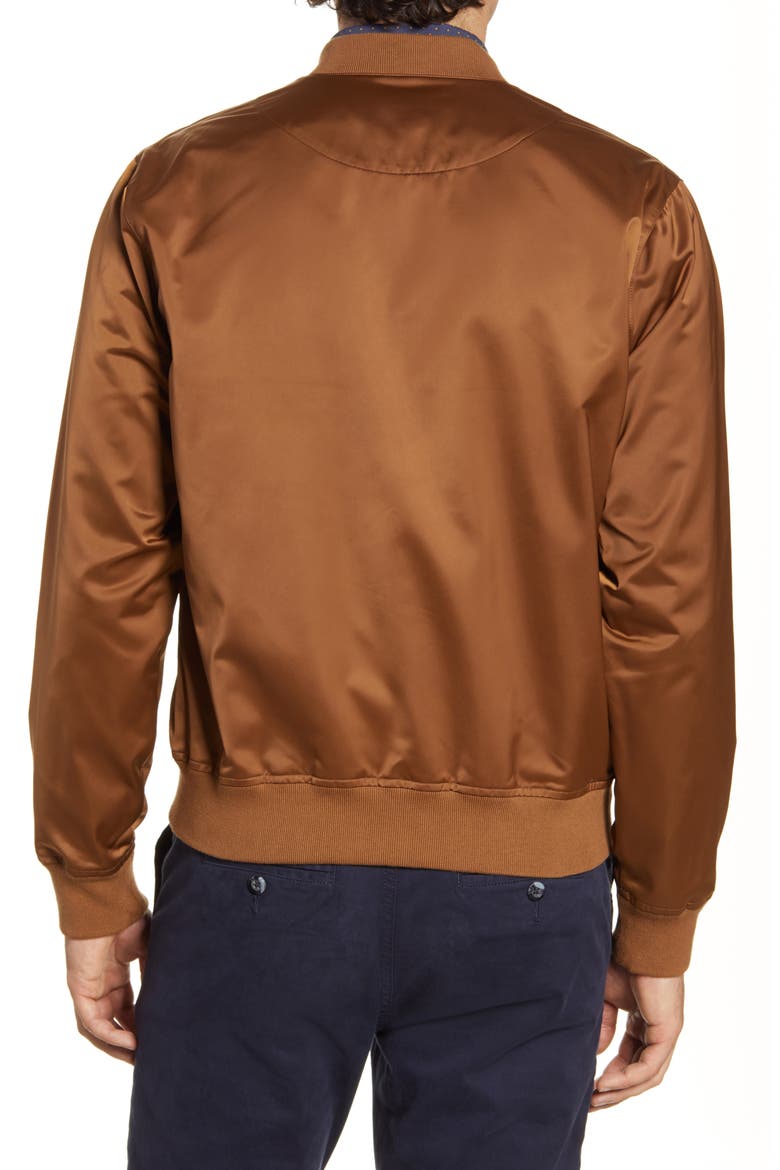 Slim Fit Moto Bomber Jacket, Alternate, color, LIONS MANE