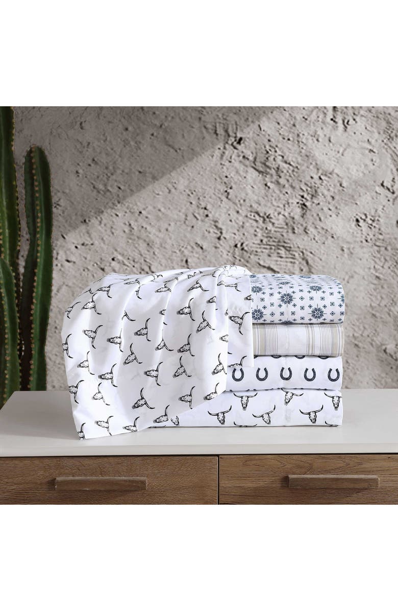 Wrangler Steer Skulls Sheet Set, Alternate, color, Black