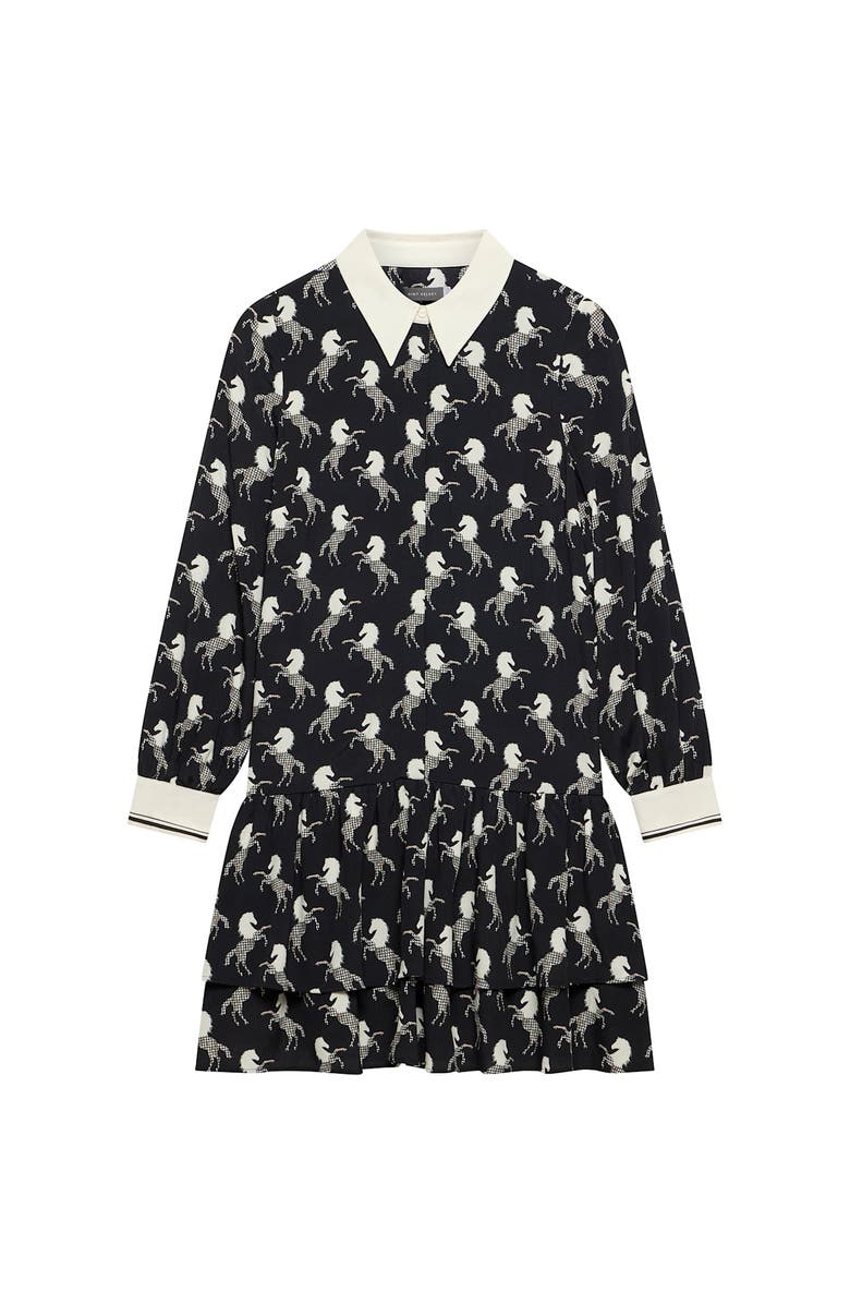 MINT VELVET Horse Print Mini Shirt Dress, Alternate, color, Black